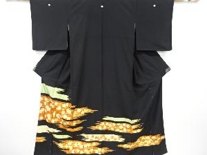 リサイクル　霞に菊橘模様刺繍留袖(比翼付き)